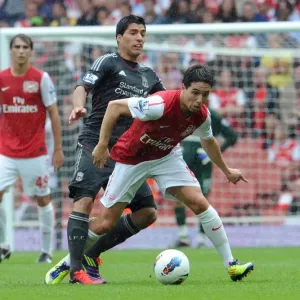 Samir Nasri (Arsenal) Luis Suarez (Liverpool). Arsenal 0: 2 Liverpool. Barclays Premier League Samir Nasri (Arsenal) Luis Suarez (Liverpool). Arsenal 0: 2 Liverpool. Barclays Premier League