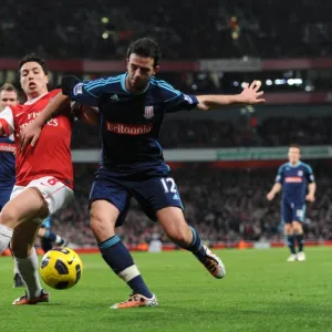 Samir Nasri (Arsenal) Marc Wilson (Stoke). Arsenal 1: 0 Stoke City. Barclays Premier League