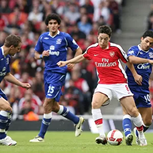 Samir Nasri (Arsenal) Mikel Arteta and Phil Kagielka (Everton)