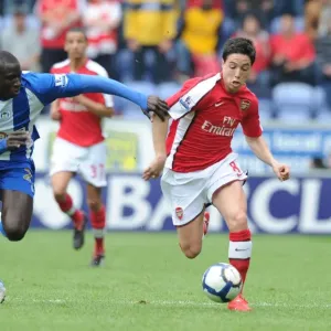 Samir Nasri (Arsenal) Mohamed Diame (Wigan). Wigan Athletic 3: 2 Arsenal