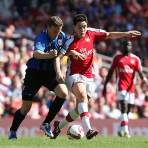 Samir Nasri (Arsenal) Robert Huth (Middlesbrough) before the match Samir Nasri (Arsenal) Robert Huth (Middlesbrough) before the match