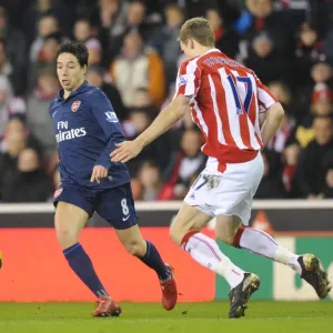 Samir Nasri (Arsenal) Ryan Shawcross (Stoke). Stoke City 1: 3 Arsenal, Barclays Premier League