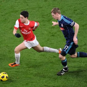 Samir Nasri (Arsenal) Ryan Shawcross (Stoke). Arsenal 1: 0 Stoke City. Barclays Premier League