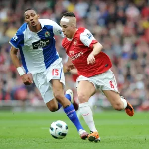 Samir Nasri (Arsenal) Steven N Zonzi (Blackburn). Arsenal 0: 0 Blackburn Rovers