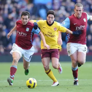 Samir Nasri (Arsenal) Stewart Downing and Richard Dunne (Villa). Aston Villa 2: 4 Arsenal Samir Nasri (Arsenal) Stewart Downing and Richard Dunne (Villa). Aston Villa 2: 4 Arsenal