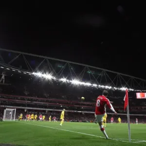 Samir Nasri (Arsenal) takes a corner