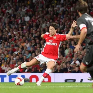 Samir Nasri breaks past Douglas to score the 1st Arsenal goal