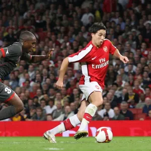 Samir Nasri breaks past Edson Braafheid to score the 1st Arsenal goal