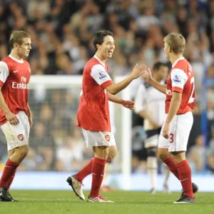 Samir Nasri celebrates scoring the 3rd Arsenal goal with Andrey Arshavin Samir Nasri celebrates scoring the 3rd Arsenal goal with Andrey Arshavin