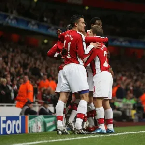 Samir Nasri celebrates scoring Arsenals 2nd goal with his team mates Samir Nasri celebrates scoring Arsenals 2nd goal with his team mates