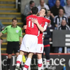 Samir Nasri shoots celebrates scoring the 3rd Arsenal
