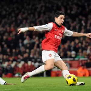 Samir Nasri on his way to scoring his and Arsenals 2nd goal. Arsenal 2: 1 Fulham Samir Nasri on his way to scoring his and Arsenals 2nd goal. Arsenal 2: 1 Fulham