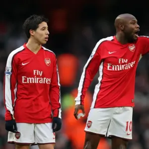 Samir Nasri and William Gallas (Arsenal). Arsenal 3: 0 Aston Villa. Barclays Premier League Samir Nasri and William Gallas (Arsenal). Arsenal 3: 0 Aston Villa. Barclays Premier League
