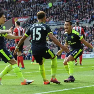 Sanchez, Bellerin, and Oxlade-Chamberlain: Celebrating Arsenal's Goals Against Sunderland (2016-17)
