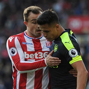 Sanchez and Shaqiri: A Moment of Respite Amidst the Intensity of Stoke vs. Arsenal (2016-17)