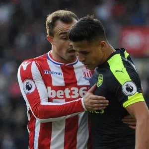Sanchez and Shaqiri: A Moment of Respite Amidst the Intensity of Stoke vs. Arsenal (2016-17)