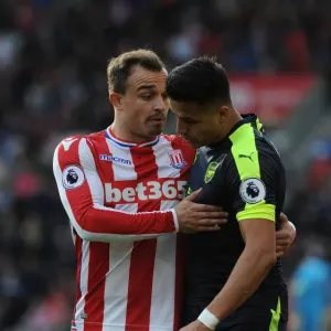 Sanchez and Shaqiri: A Moment of Respite Amidst Stoke vs. Arsenal Rivalry (2016-17)