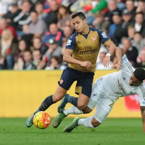 Sanchez vs. Naughton: Intense Clash in Swansea City vs. Arsenal (2015-16)