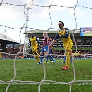 Santi Cazorla celebrates scoring Arsenals 1st goal. Crystal Palace 1: 2 Arsenal