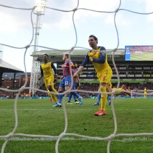 Santi Cazorla celebrates scoring Arsenals 1st goal. Crystal Palace 1: 2 Arsenal