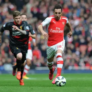 Santi Cazorla Dashes Past Alberto Moreno: Arsenal vs. Liverpool, Premier League 2014-15 - A Thrilling Moment