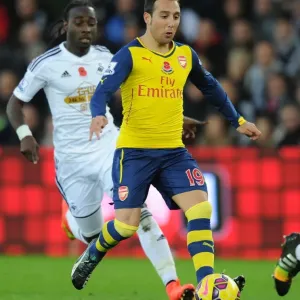 Santi Cazorla Dashes Past Marvin Emnes: Swansea vs. Arsenal, Premier League 2014-15