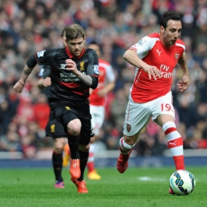 Santi Cazorla Outmaneuvers Alberto Moreno: Arsenal vs. Liverpool, Premier League 2014-15