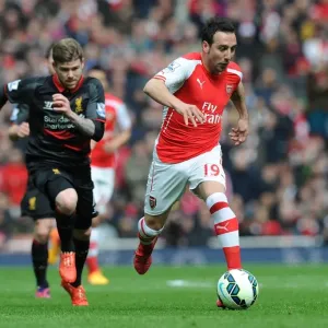 Santi Cazorla Outmaneuvers Alberto Moreno: Arsenal vs. Liverpool, Premier League 2014-15
