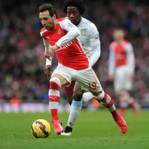 Santi Cazorla Outsmarts Carlos Sanchez: Arsenal vs Aston Villa, Premier League 2014-15