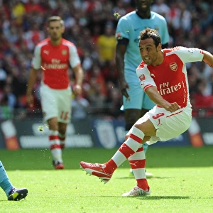 Santi Cazorla Scores the Opener: Arsenal Takes the Lead Against Manchester City - FA Community Shield 2014/15