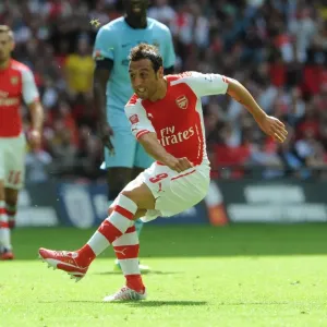 Santi Cazorla Scores the Opener: Arsenal Takes the Lead Against Manchester City - FA Community Shield 2014/15
