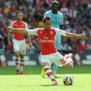Santi Cazorla Scores the Opener: Arsenal vs. Manchester City - FA Community Shield 2014/15