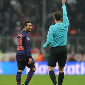 Santi Cazorla Yellow Carded in Bayern Munich vs. Arsenal UEFA Champions League Clash
