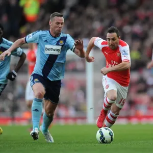 Santi Cazorla's Agile Moves: Outmaneuvering Kevin Nolan in Arsenal's Premier League Victory