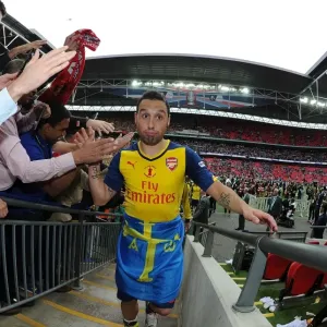 Santi Cazorla's Triumphant FA Cup Celebration: Arsenal's Victory over Aston Villa Santi Cazorla's Triumphant FA Cup Celebration: Arsenal's Victory over Aston Villa