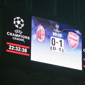The scoreboard at the end of the match
