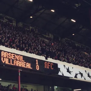 The scoreboard at the end of the match. One nil to Arsenal