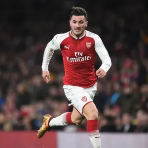 Sead Kolasinac in Action: Arsenal vs West Ham United, Carabao Cup Quarterfinal