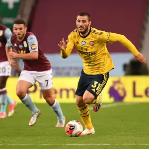 Sead Kolasinac of Arsenal in Action against Aston Villa in the Premier League (2019-20)