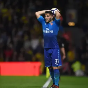 Sead Kolasinac: Arsenal's Defensive Powerhouse in Action Against Watford, Premier League 2017-18 Sead Kolasinac: Arsenal's Defensive Powerhouse in Action Against Watford, Premier League 2017-18