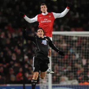Sebastien Squillaci (Arsenal) Cleo (Partizan). Arsenal 3: 1 Partizan Belgrade Sebastien Squillaci (Arsenal) Cleo (Partizan). Arsenal 3: 1 Partizan Belgrade