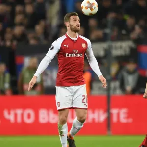 Shkodran Mustafi in Action: Arsenal vs. CSKA Moscow, UEFA Europa League Quarterfinals, Moscow, Russia (2018)