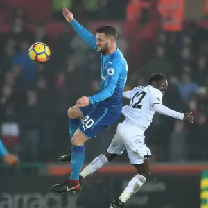 Shkodran Mustafi (Arsenal) Nathan Dyer (Swansea). Swansea 3: 1 Arsenal. Premier League Shkodran Mustafi (Arsenal) Nathan Dyer (Swansea). Swansea 3: 1 Arsenal. Premier League