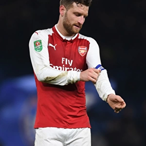 Shkodran Mustafi - Arsenal's Defender in Action against Chelsea in Carabao Cup Semi-Final First Leg