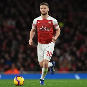 Shkodran Mustafi Focuses in Arsenal's Battle Against Huddersfield Town (Arsenal v Huddersfield Town - 2018-19) Shkodran Mustafi Focuses in Arsenal's Battle Against Huddersfield Town (Arsenal v Huddersfield Town - 2018-19)