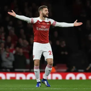 Shkodran Mustafi Focuses in Arsenal's Battle Against Wolverhampton Wanderers, 2018-19 Premier League