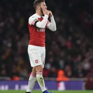 Shkodran Mustafi Focuses in Arsenal's Carabao Cup Clash Against Blackpool