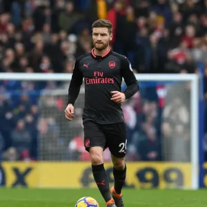 Shkodran Mustafi Focuses in Arsenal's Clash Against Brighton & Hove Albion
