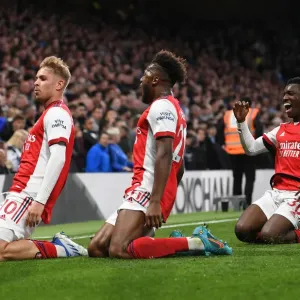 Smith Rowe, Tavares, and Nketiah: Arsenal's Dynamic Duo Celebrate Goals Against Chelsea (April 2022)