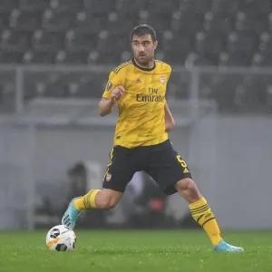 Sokratis of Arsenal in Action against Vitoria Guimaraes in UEFA Europa League Group Stage, 2019 Sokratis of Arsenal in Action against Vitoria Guimaraes in UEFA Europa League Group Stage, 2019